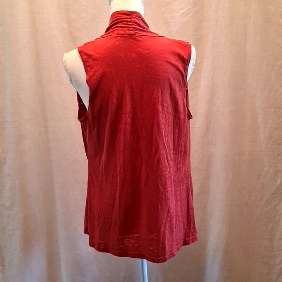 MAURICES Sz XL, sleeveless cardian, spice color, GUC, lightweight, see through - Picture 3 of 4